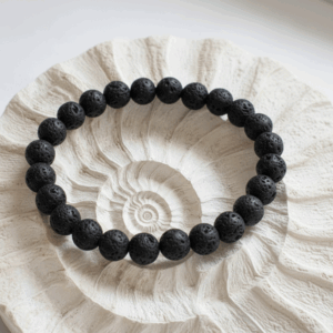 Handmade Black Lava Gemstone Adjustable Bangle Bracelet