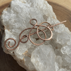 andmade Copper Hair Pin for Women – Boho Rustic Hair Accessory, Minimalist Artisan Hair Stick
