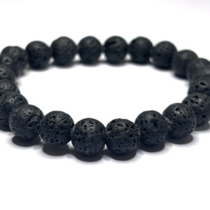 Handmade Black Lava Gemstone Adjustable Bangle Bracelet