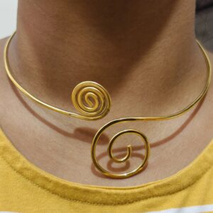 Handmade Wire Work Brass Hasli Necklace for Women