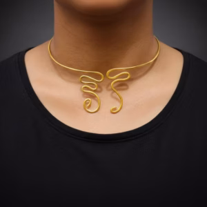 Handmade Wire Work Brass Hasli Necklace for Women | Tribal Boho Choker | Ethnic Indian Statement Jewelry