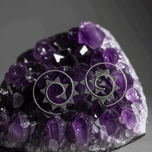 Silver Finish Spiral Loop Hoop Earrings – Handmade Bohemian Elegance