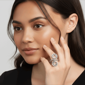 silver luxury, tribal influence, and authentic handmade beauty of your hand ring