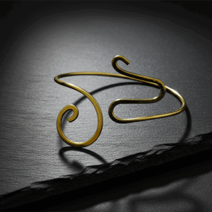 Handcrafted Brass Abstract Spiral Open Cuff Bangle for Women | Modern Statement Bracelet