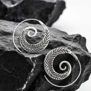 Modern Artisan Spiral Hoop Earrings – Gold Finish Minimal Design