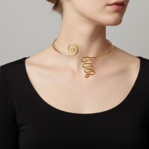 Handcrafted Brass Hasli Necklace – Wire Work Tribal Choker, Boho Ethnic Indian Jewelry for Women