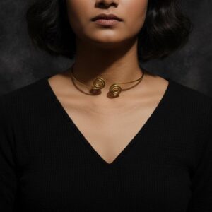 Minimal Brass Choker Necklace | Handcrafted Indian Jewelry