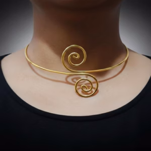 Handcrafted Brass Hasli Necklace – Wire Work Tribal Choker, Boho Ethnic Indian Jewelry for Women