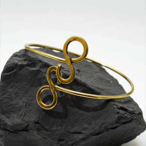 Handmade Brass Spiral Arm Cuff | Minimal Boho Upper Arm Bracelet for Women